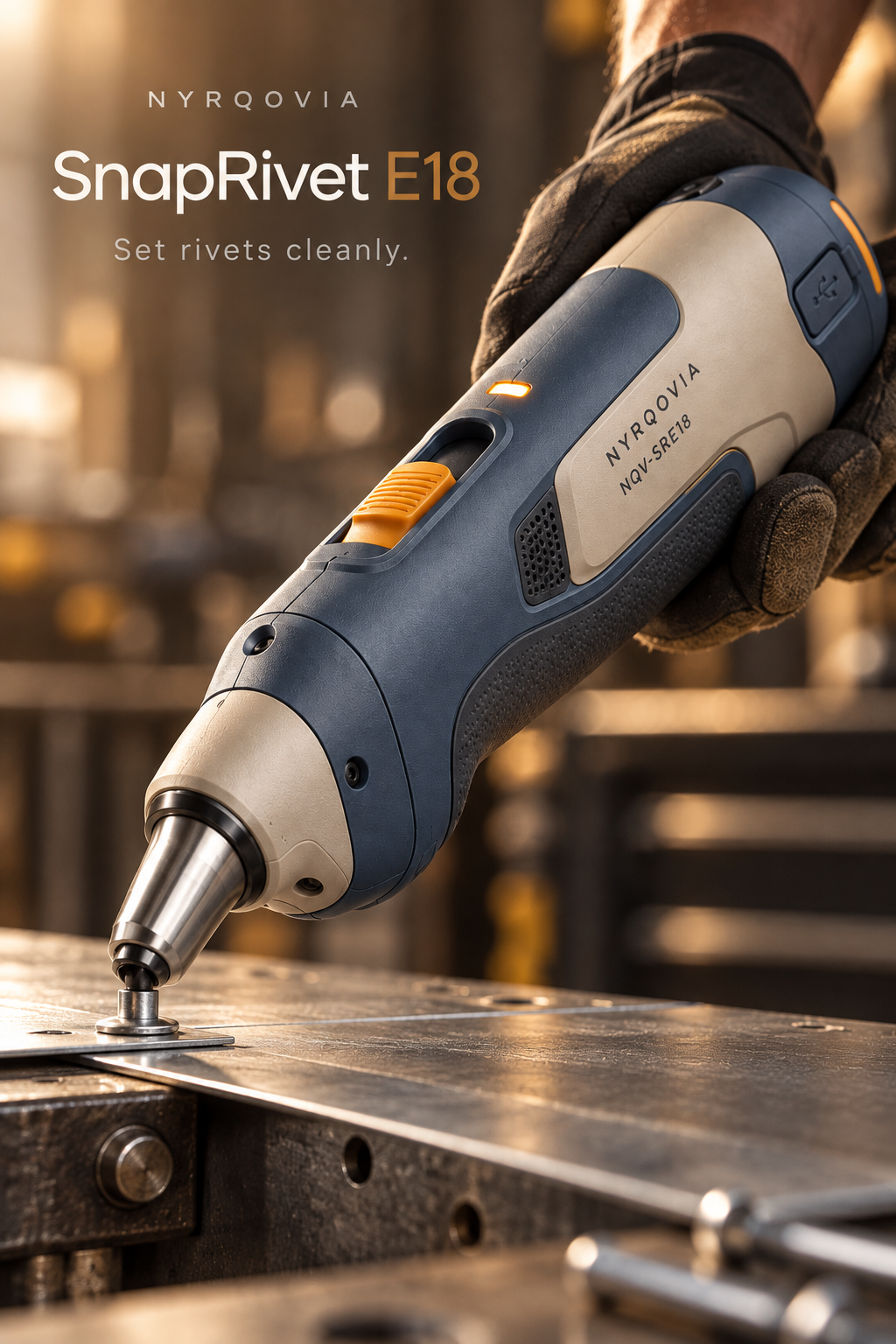 NYRQOVIA SnapRivet E18 Rechargeable Compact Rivet Setting Tool detail 2