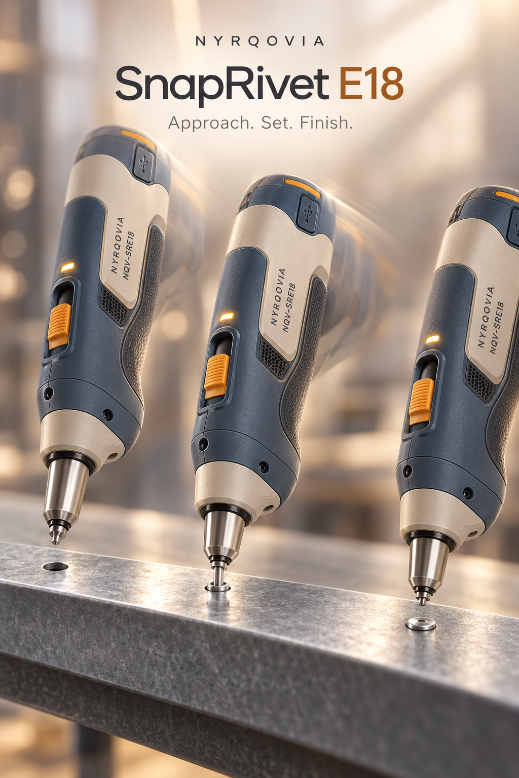 NYRQOVIA SnapRivet E18 Rechargeable Compact Rivet Setting Tool detail 4